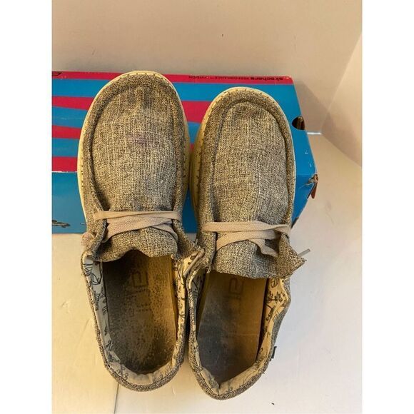 Hey Dude loafers women size 11 wendy linen iron gray - Picture 3 of 8
